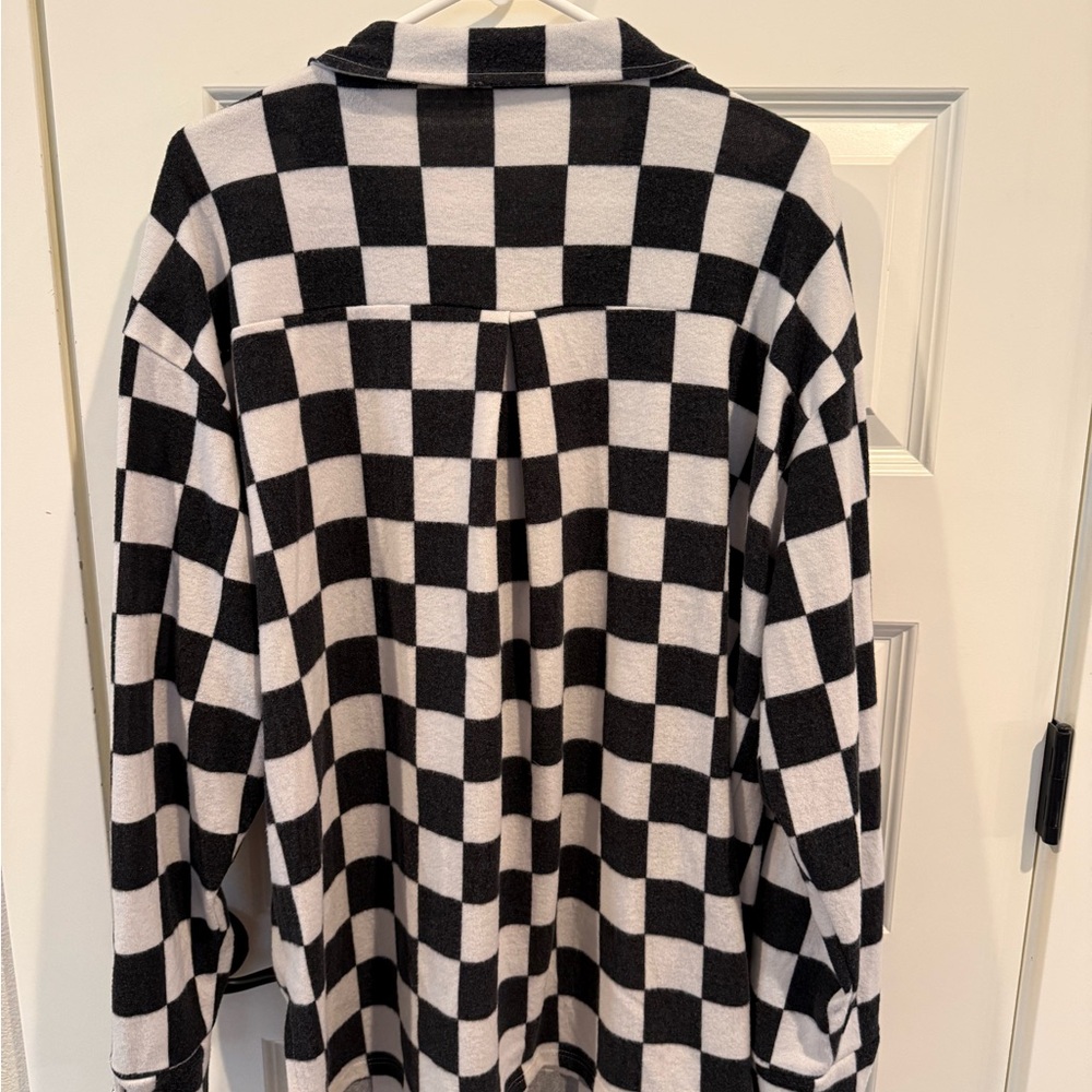 Liberty Love Black and White Checkered Sweater - Picture 2 of 3